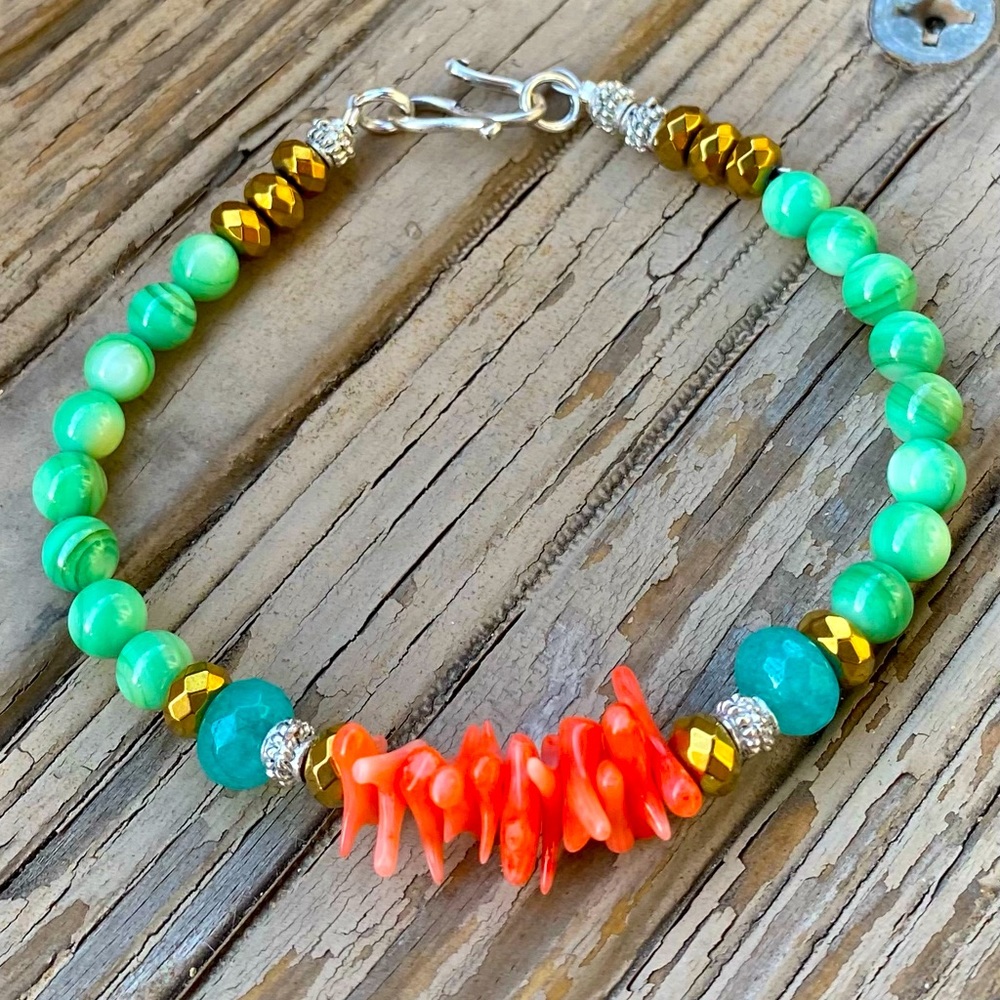 Bracelet handcrafted with coral